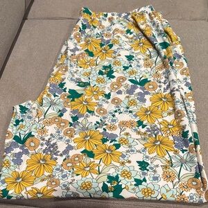 Sonoma Pijama Pants with Yellow and Green Floral Print